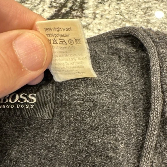 Hugo BOSS Wool Blend Vicunia Button Cardigan Sweater Vest Sz XL Black